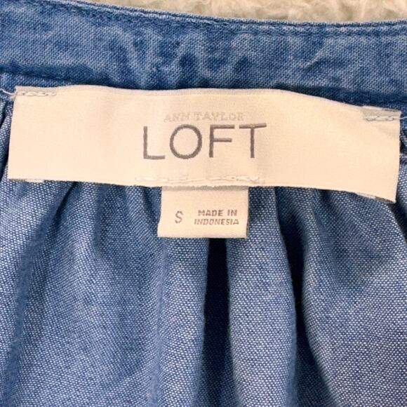 Loft Dress Chambray Small Dropped Waist Summer Lightweight Sleeveless Halter - Picture 7 of 10